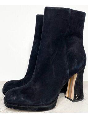 Sam Edelman Jaye Heeled Black Suede Bootie 10M